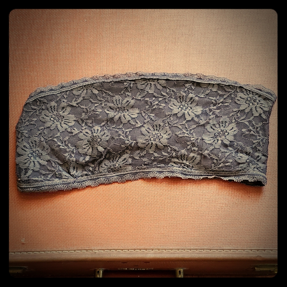 Purplish Gray Lace Tube-top